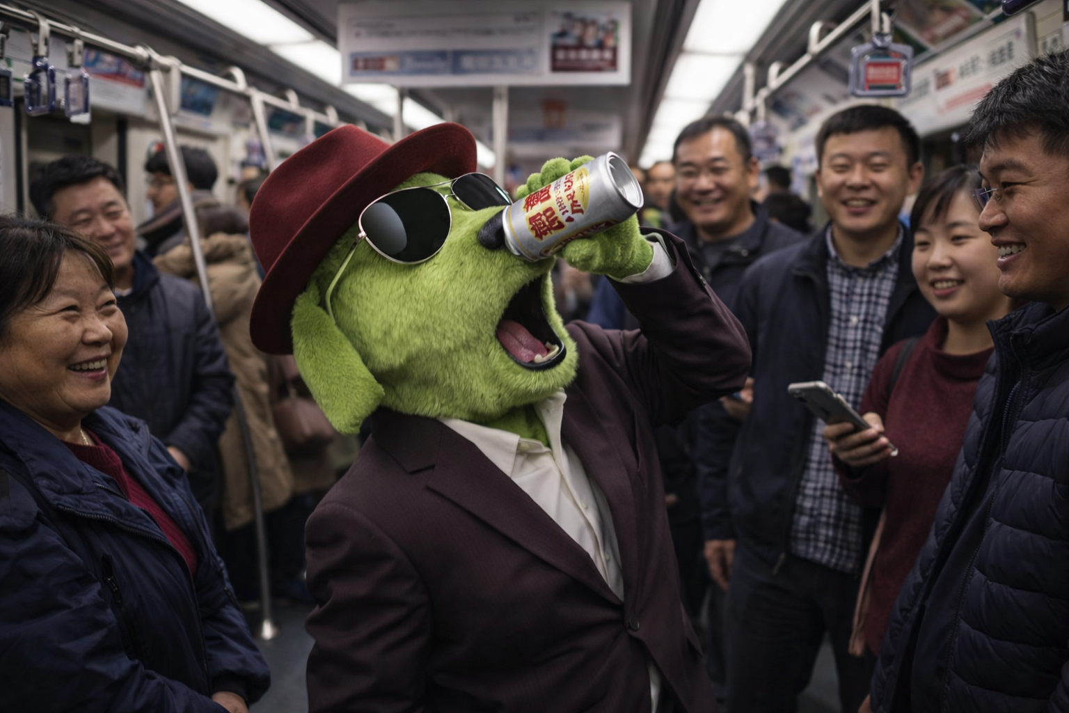 MyDog Jackson in subway